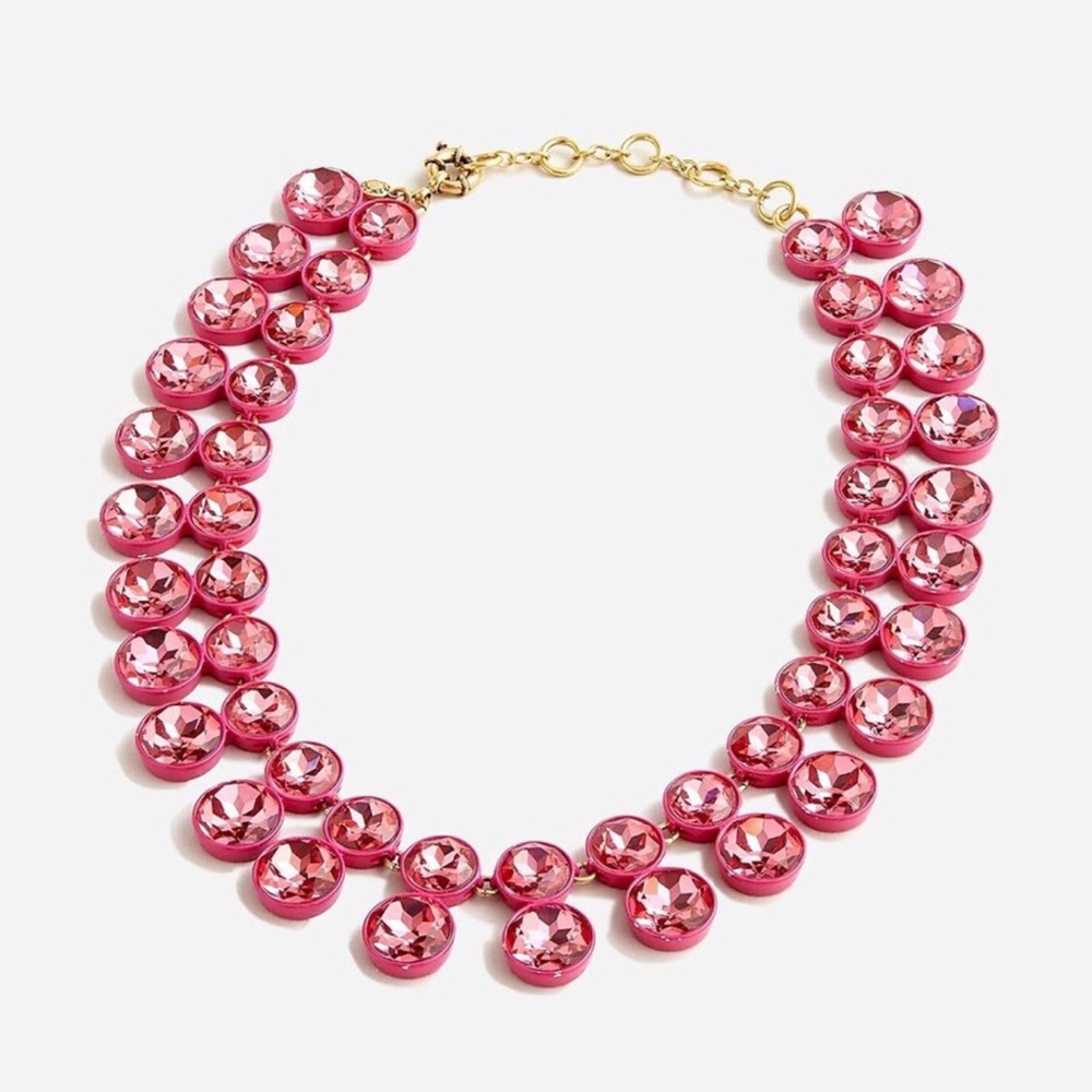 J.Crew Statement Necklace Gemstones Brûlée Crystals New With Tag - Picture 1 of 8